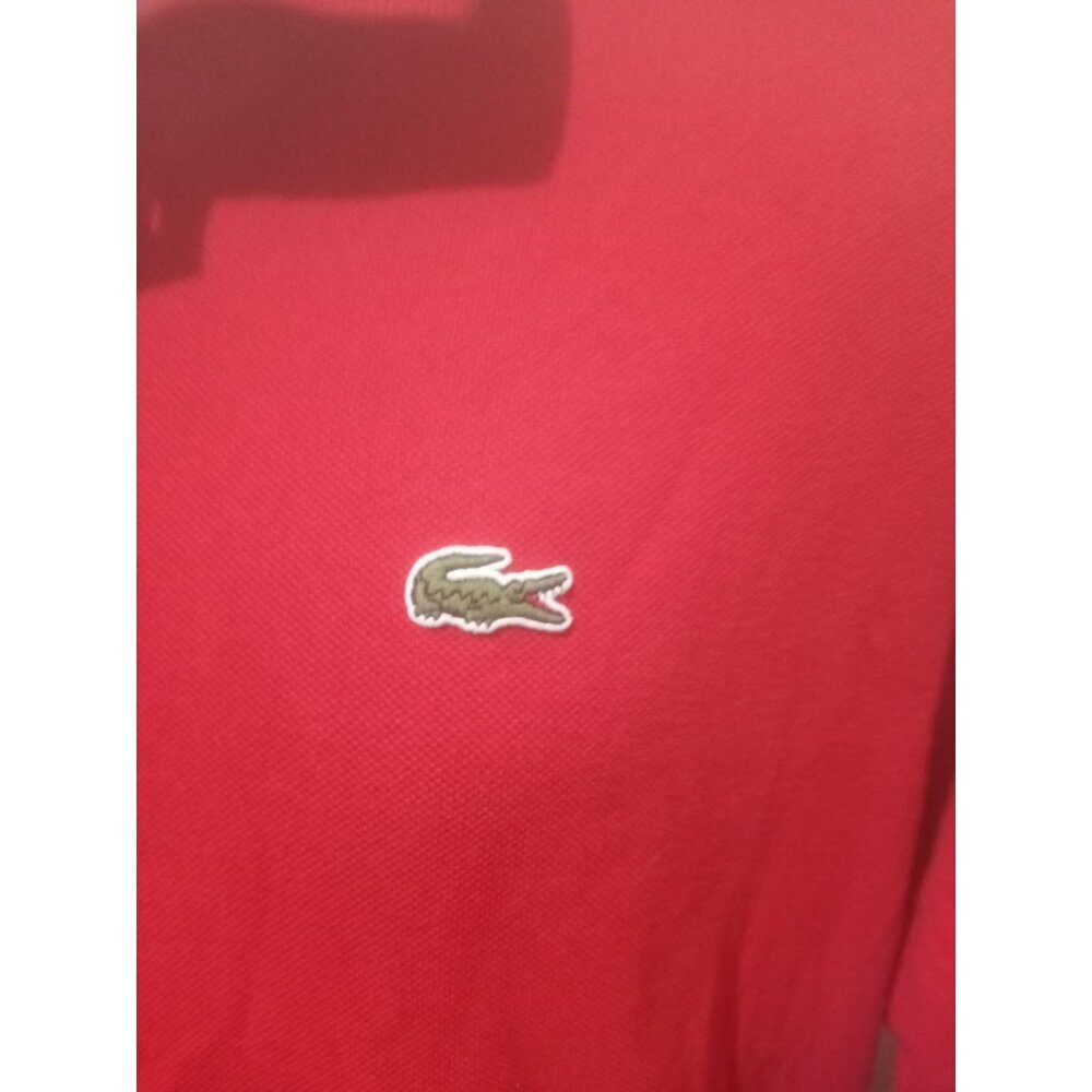 Lacoste Short Sleeve  Polo Shirt Red Men's Size 8 USA 2XL Alligator France - Picture 3 of 14